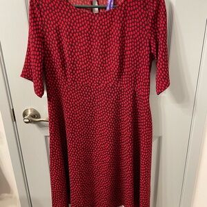 Elegant Red Polka Dot Dress